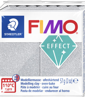 FIMO EFFECT boetseerklei, ovenhardend, zilver-glitter, 57g