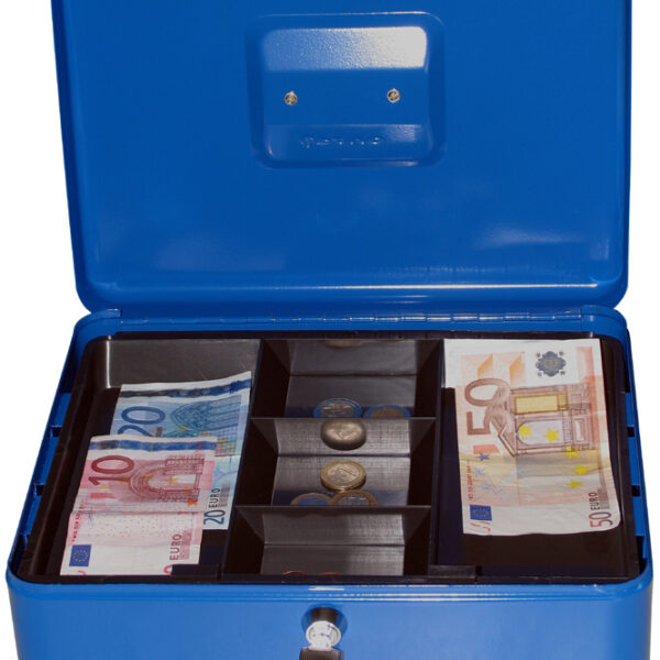 pavo geldkistje/geldcassette, blauw, maat: (B)300 x (D)240 x (H)90 mm