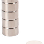 pavo Neodym-hechtmagneet, rond, maat: 10 x 5 mm, zilver