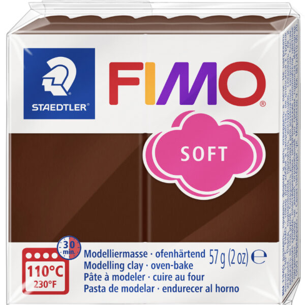 FIMO SOFT boetseerklei, ovenhardend, chocolade, 57 g