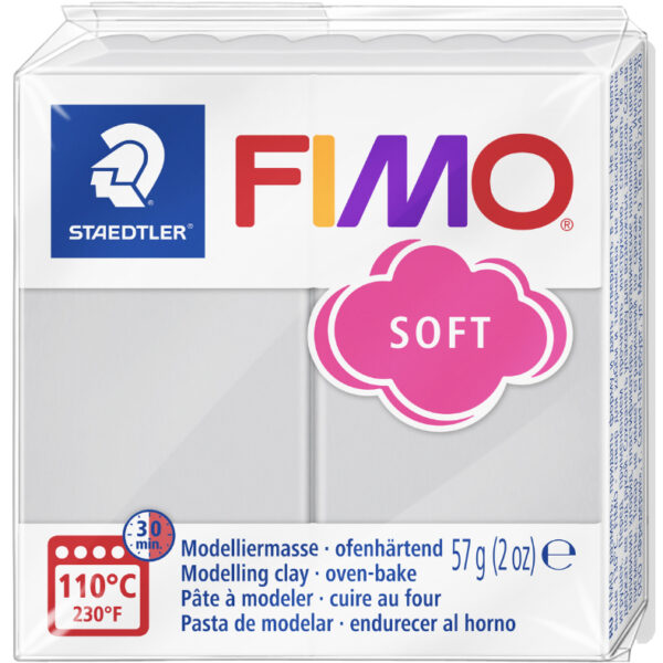 FIMO SOFT boetseerklei, ovenhardend, dolfijngrijs, 57 g