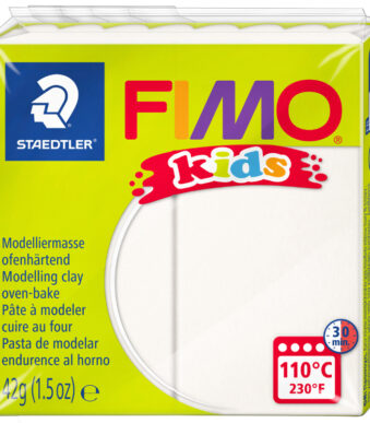 FIMO kids boetseerklei, ovenhardend, wit, 42 g