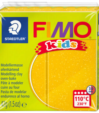 FIMO kids boetseerklei, ovenhardend, glitter-goud, 42 g