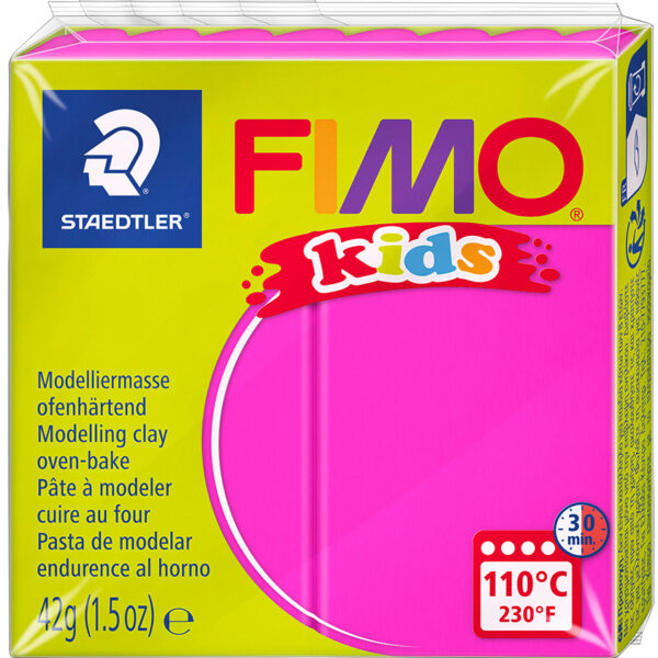 FIMO kids boetseerklei, ovenhardend, roze, 42 g