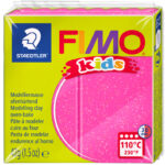 FIMO kids boetseerklei, ovenhardend, glitter-roze, 42 g