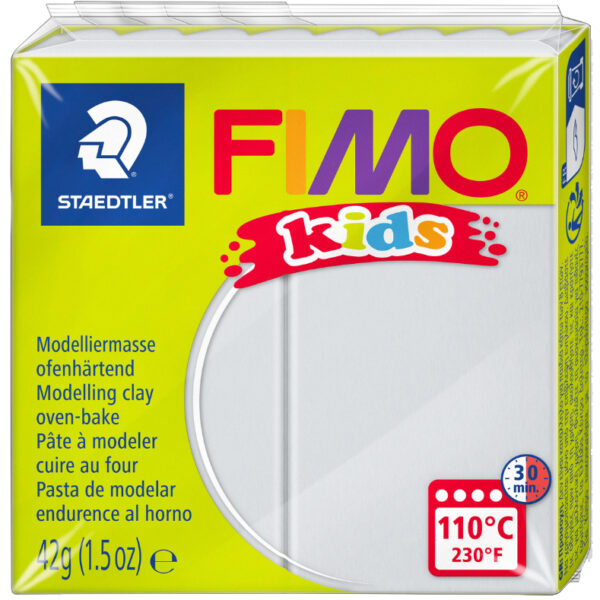 FIMO kids boetseerklei, ovenhardend, lichtgrijs, 42 g