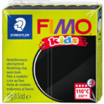 FIMO kids boetseerklei, ovenhardend, zwart, 42 g