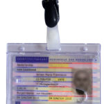 pavo naambordje, met clip, 54 x 86 mm, transparant