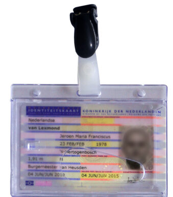 pavo naambordje, met clip, 54 x 86 mm, transparant