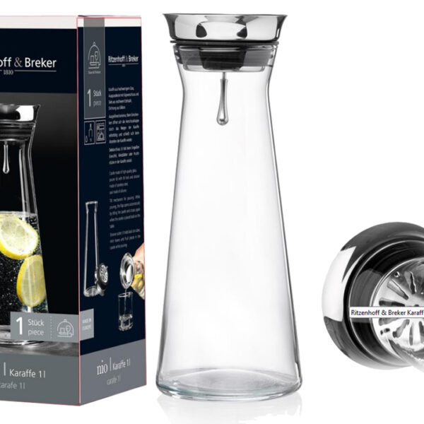 Ritzenhoff & Breker glazen karaf NIO, 1,0 liter