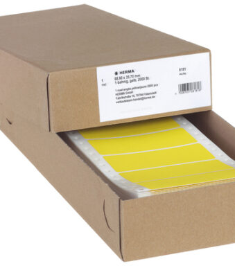 HERMA kettingetiketten, 88,9 x 35,7 mm, 1-baans, geel, 2.000 st