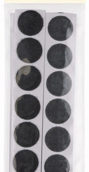 KLEIBER klittenbandpunten, diameter: 25 mm, zwart