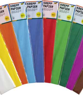 folia crepe papier, 500 mm x 2,5 m, 32 g/m2, kleuren assorti