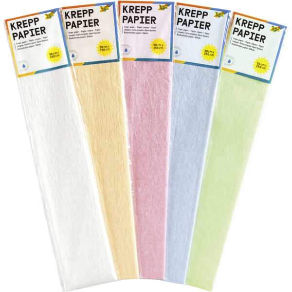 folia crepepapier-rol iriserend, (B)500 mm x (L)2,5 m, kleuren assorti