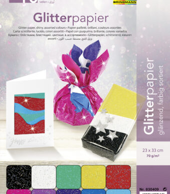 folia glitterpapier, 70 g/m2, 230 x 330 mm, kleuren assorti