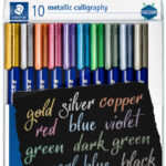 STAEDTLER permanent-marker metallic calligraphy, 10 stuks in etui