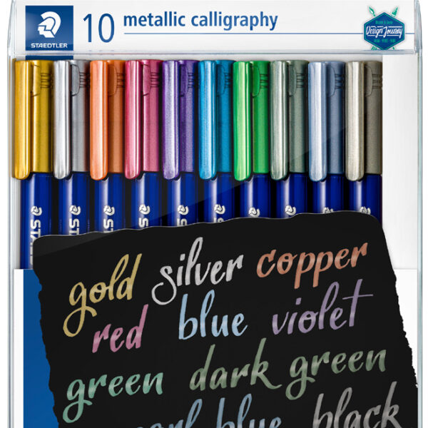 STAEDTLER permanent-marker metallic calligraphy, 10 stuks in etui