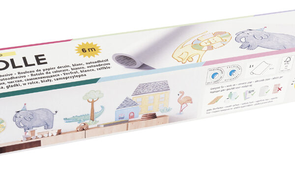 folia tekenrol, blanco, 300 mm x 6 m, wit