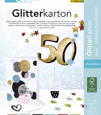 folia glitterkarton-blok ´Basic´, 170 x 245 mm, 300 g/m2