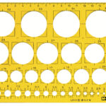 M+R cirkelsjabloon 1-36 mm, geel-transparant