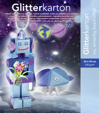 folia glitterkarton 'Ice', 240 x 340 mm, 300 g/m2