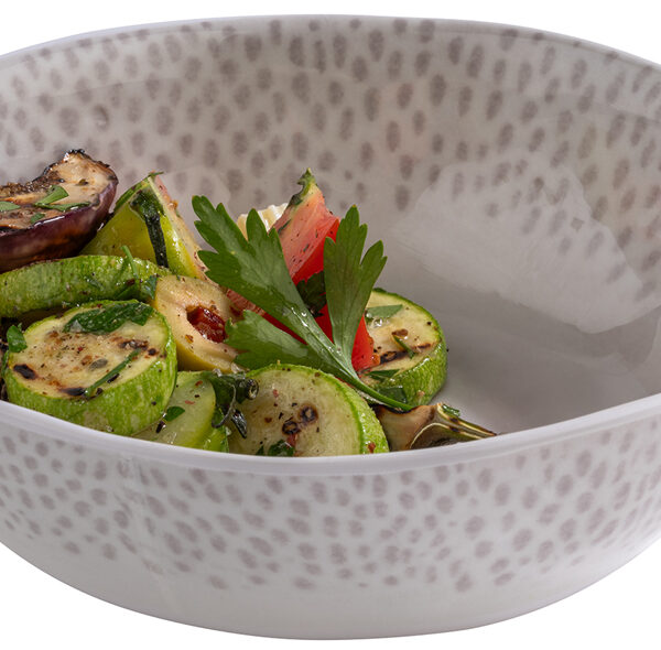 APS schaal FOOTMARK, 0,6 liter, wit/grijs