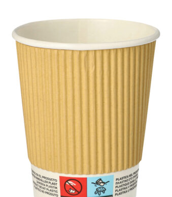 PAPSTAR kartonnen drinkbeker ´pure´ Ripple Wall, 0,2 l, beige