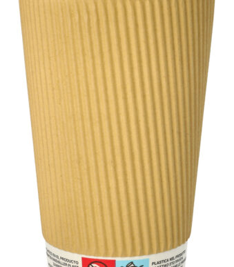 PAPSTAR kartonnen drinkbeker 'pure' Ripple Wall, 0,4 l, beige