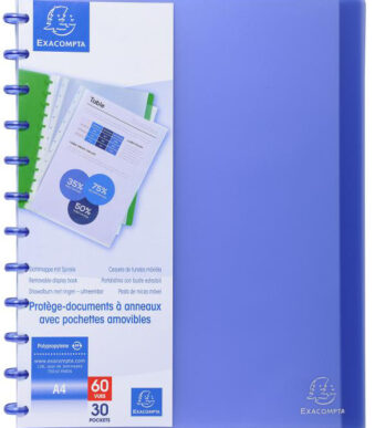 EXACOMPTA zichtmap DIN A4, 30 hoezen, blauw-doorschijnend