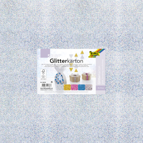 folia glitterkarton 'GROF', 500 x 700 mm, 300 g/m2, 5 kleuren