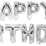 PAPSTAR folieballon-set ´Happy Birthday´, zilver