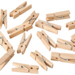 PAPSTAR mini knijpers, hout, lengte: 35 mm, naturel