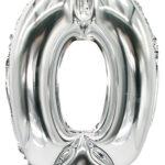 PAPSTAR folieballon ´Cijfers´, cijfer: 0, zilver
