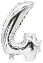 PAPSTAR folieballon ´Cijfers´, cijfer: 4, zilver