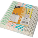 PAPSTAR papieren rietje ´Stripes´, 200 mm, kleuren assorti