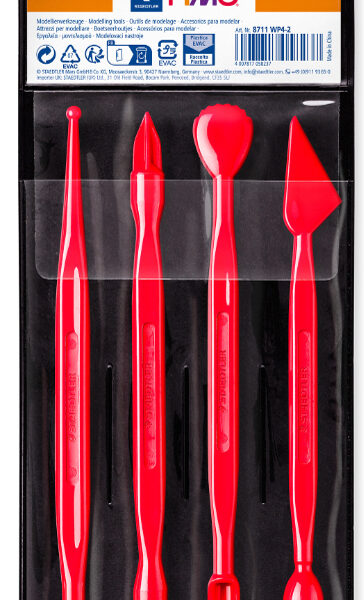 FIMO boetseer-gereedschap, 4 verschillende boetseerstokjes