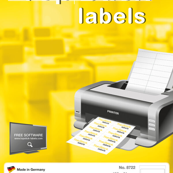 TOP STICK Ordnerrug etiketten, 192 x 61 mm, wit