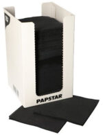 PAPSTAR cocktail-servetten 'PUNTO', 200 x 200 mm, zwart