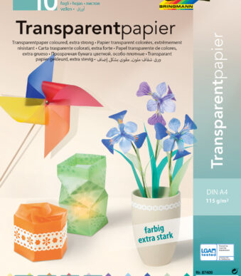 folia transparantpapier, DIN A4, 115 g/m2, kleuren assorti