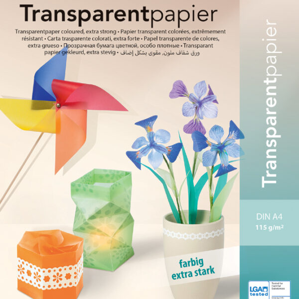 folia transparantpapier, DIN A4, 115 g/m2, kleuren assorti