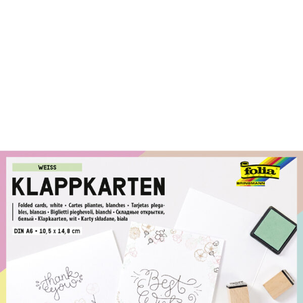 folia dubbele kaart, 190 g/m2, DIN A6, wit