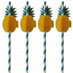 PAPSTAR papieren drinkrietje 'Pineapple', 200 mm, blauw/wit