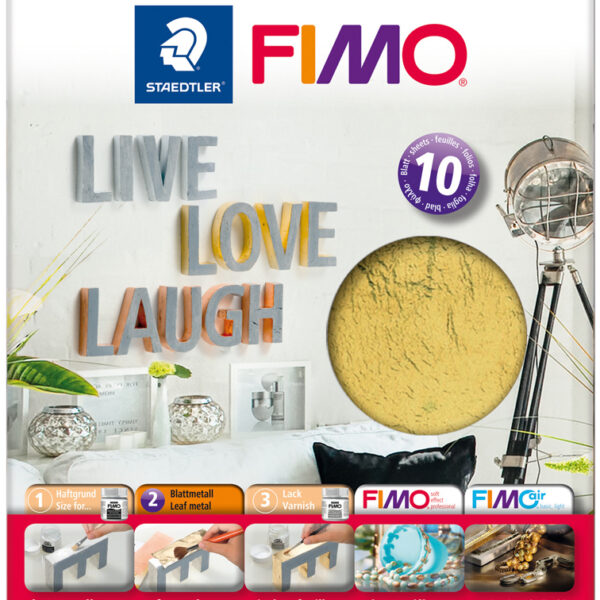FIMO bladmetaal, goud, 10 vel