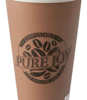 PAPSTAR kartonnen drinkbeker ´pure´, 0,4 l, bruin