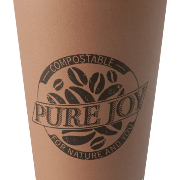 PAPSTAR kartonnen drinkbeker ´pure´, 0,4 l, bruin