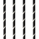 PAPSTAR papieren drinkrietje met lepel 'pure', 200 mm, zwart