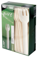 PAPSTAR papieren vorken 'pure', lengte: 155 mm, wit
