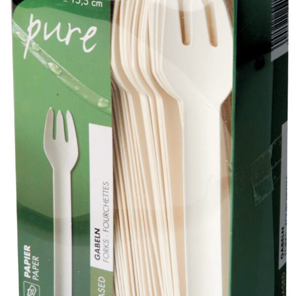 PAPSTAR papieren vorken 'pure', lengte: 155 mm, wit