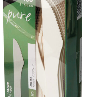 PAPSTAR papieren messen 'pure', lengte: 158 mm, wit