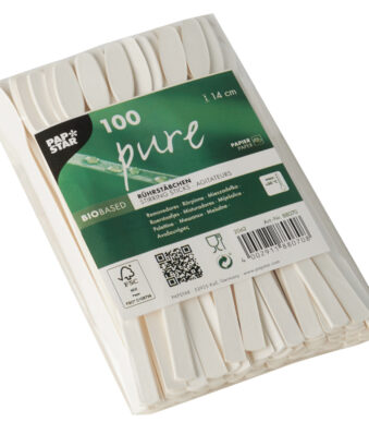 PAPSTAR papieren roerstaafjes 'pure', lengte: 140 mm, wit
